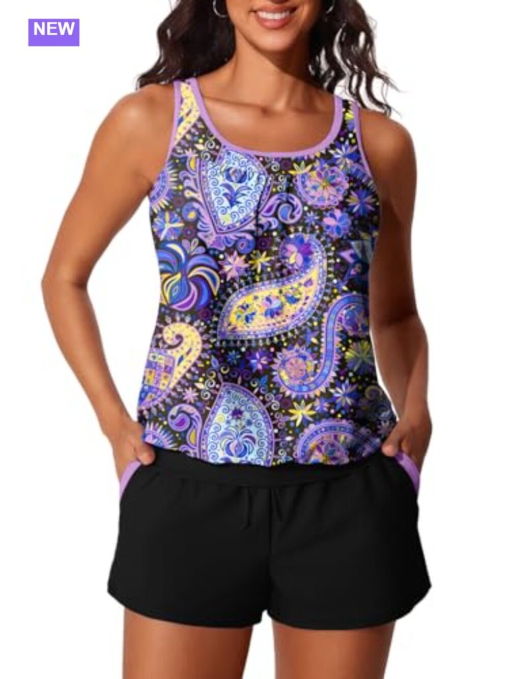 Women's Tankini Swimsuits Two Piece with Pockets Bathing Suits